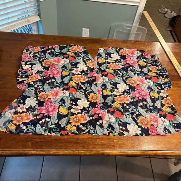 NWT Umgee floral duster size XL pink blue ruffle - Picture 7 of 7